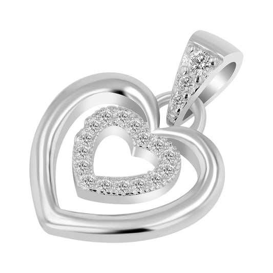 Damen Anhänger – Herz Herzanhänger aus 925 Silber mit Zirkonia
