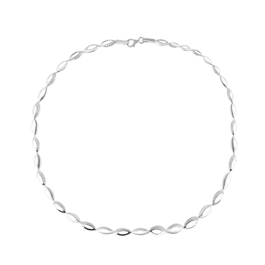 Damen Halskette aus 925 Silber mit Zirkonia 45 cm