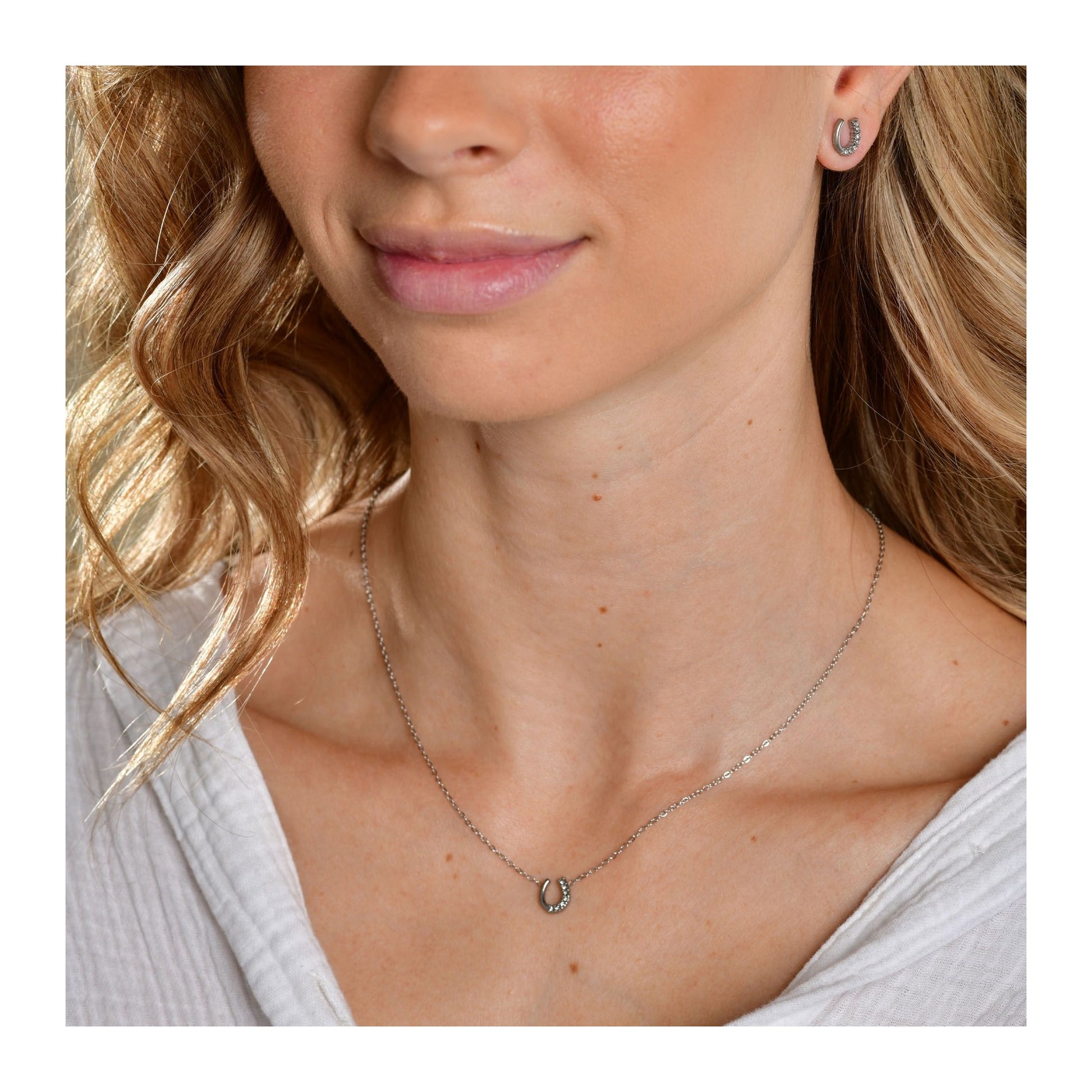 Damen Halskette aus Edelstahl 45 cm