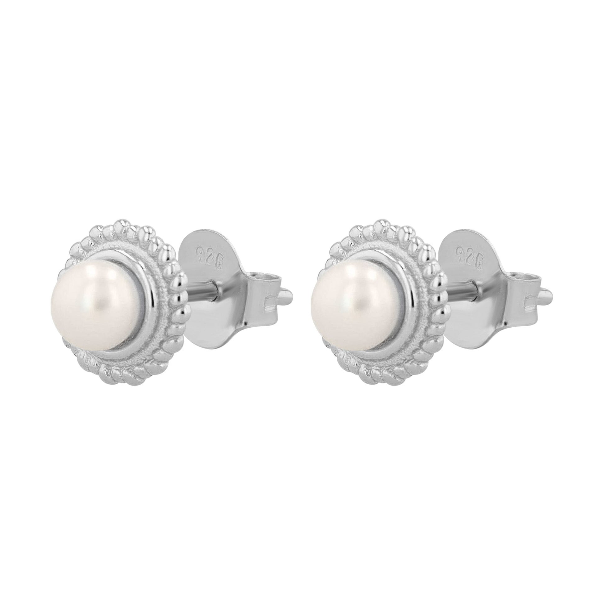 Damen Ohrringe – Ohrstecker aus 925 Silber mit Süßwasserperle