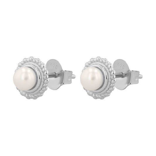 Damen Ohrringe – Ohrstecker aus 925 Silber mit Süßwasserperle
