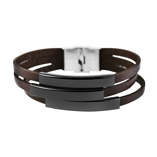 Unisex Armband aus Leder 21,5 cm