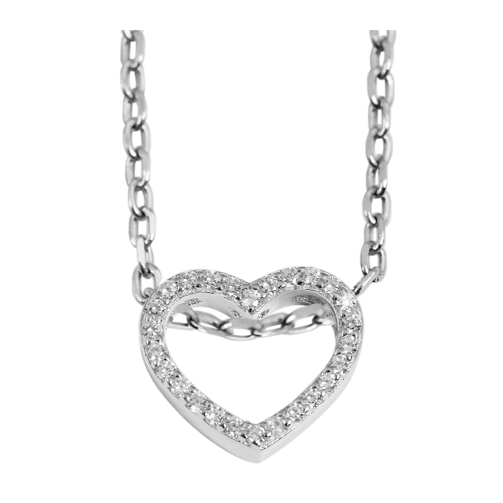 Damen Anhänger – Herz Herzanhänger aus 925 Silber mit Zirkonia