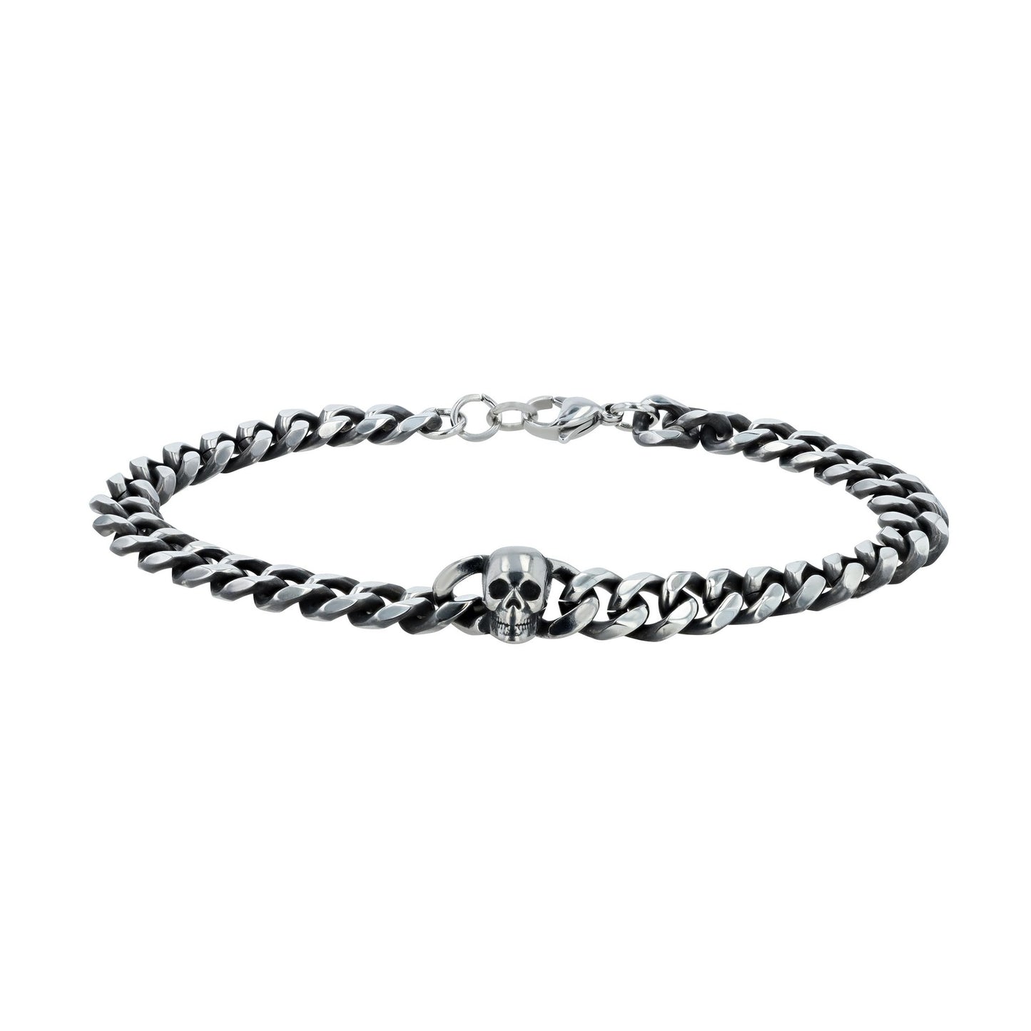 Herren Armband – Panzerarmband Totenkopf aus Edelstahl 22,5 cm