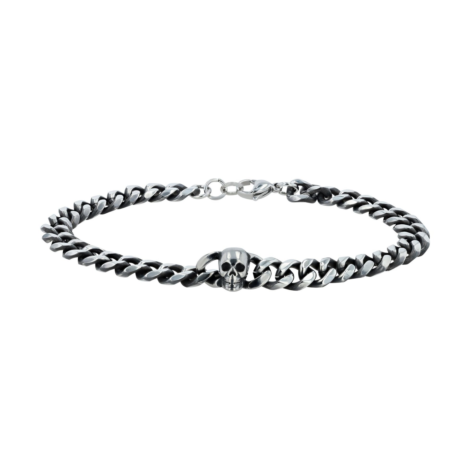 Herren Armband – Panzerarmband Totenkopf aus Edelstahl 22,5 cm