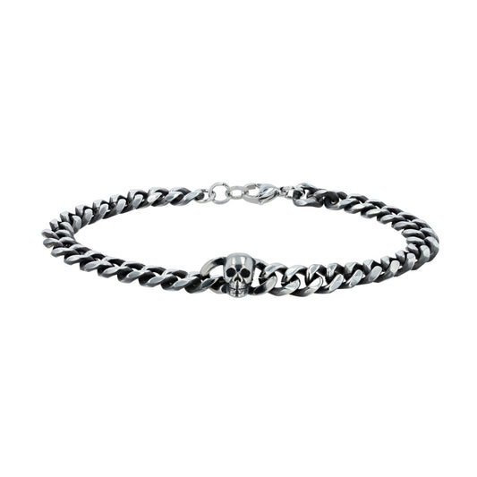 Herren Armband – Panzerarmband Totenkopf aus Edelstahl 22,5 cm