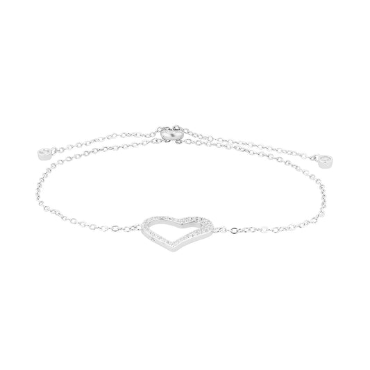 Damen Armband – Herz aus 925 Silber mit Zirkonia 23 cm