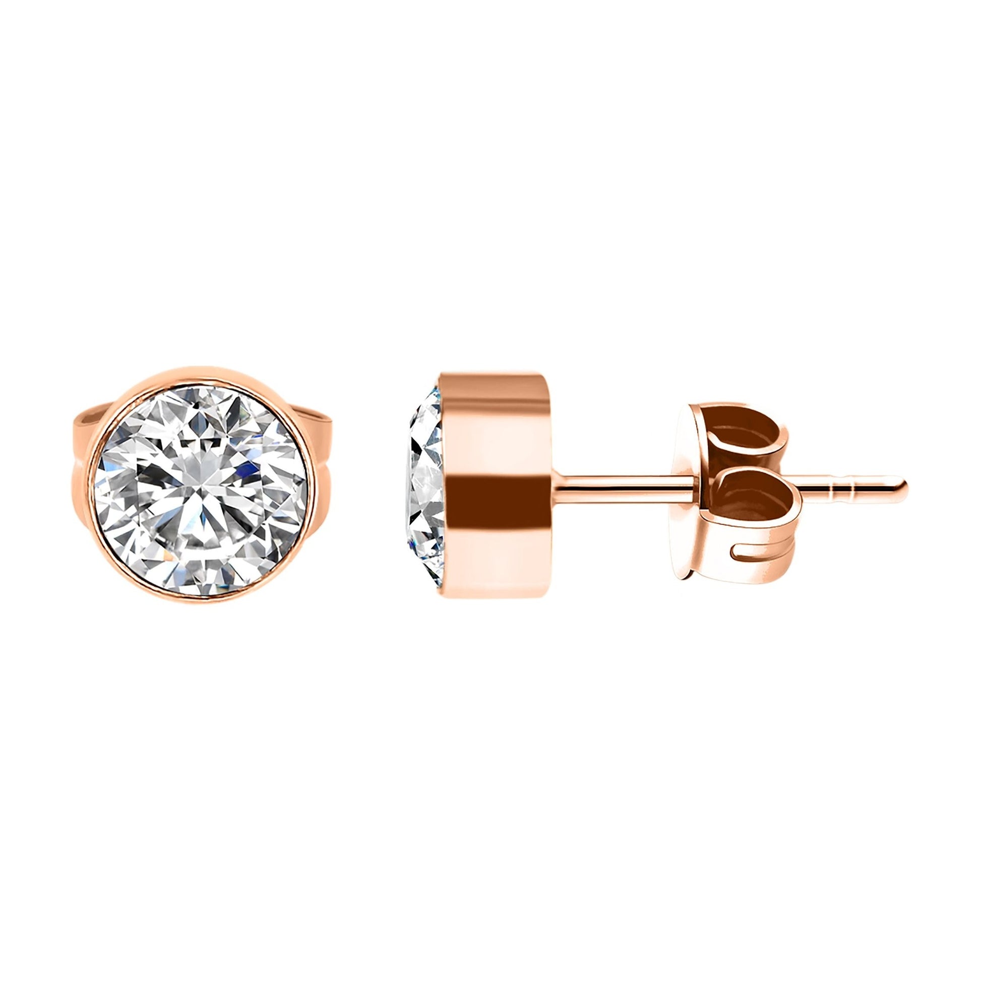 Damen Ohrringe – Ohrstecker aus Edelstahl mit Strass Steinchen
