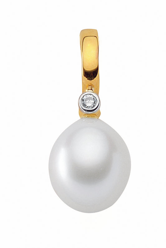 Adelia´s 585 Gold Anhänger mit Diamant und Süßwasserperle