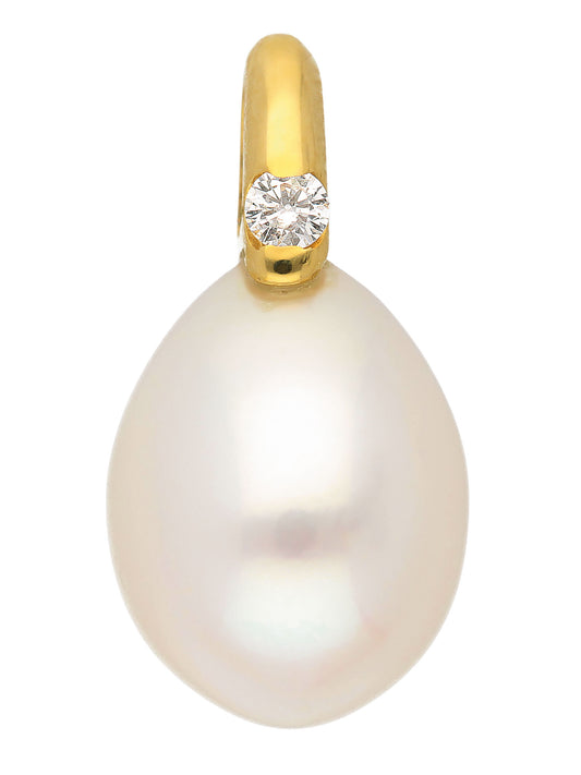Adelia´s 585 Gold Anhänger mit Diamant und Süßwasserperle