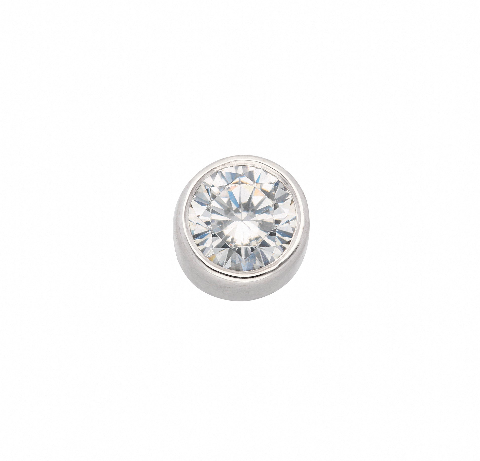 Adelia´s 585 Weißgold Anhänger mit Zirkonia Ø 7 mm