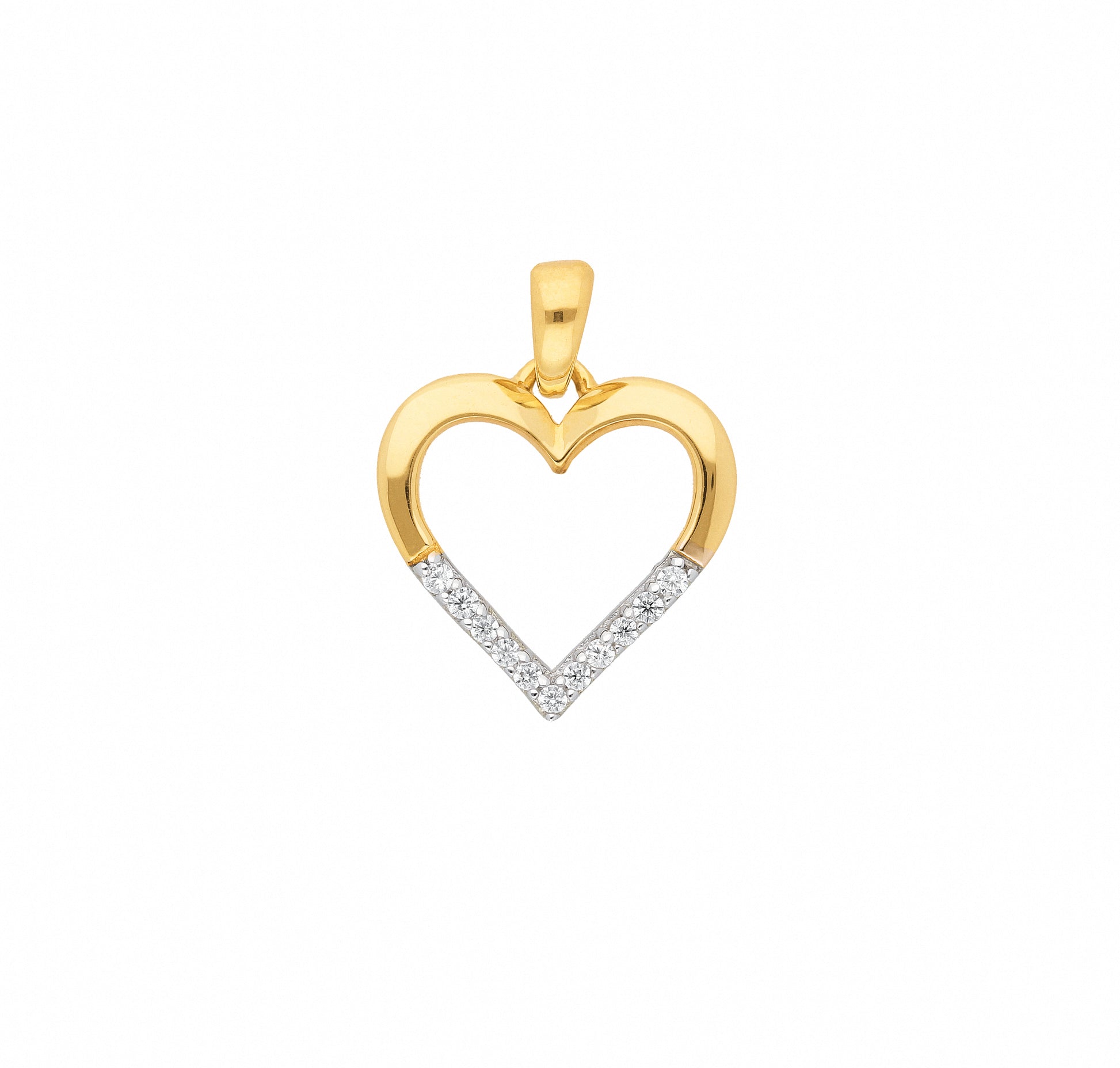 Adelia´s 333 Gold Anhänger Herz mit Zirkonia