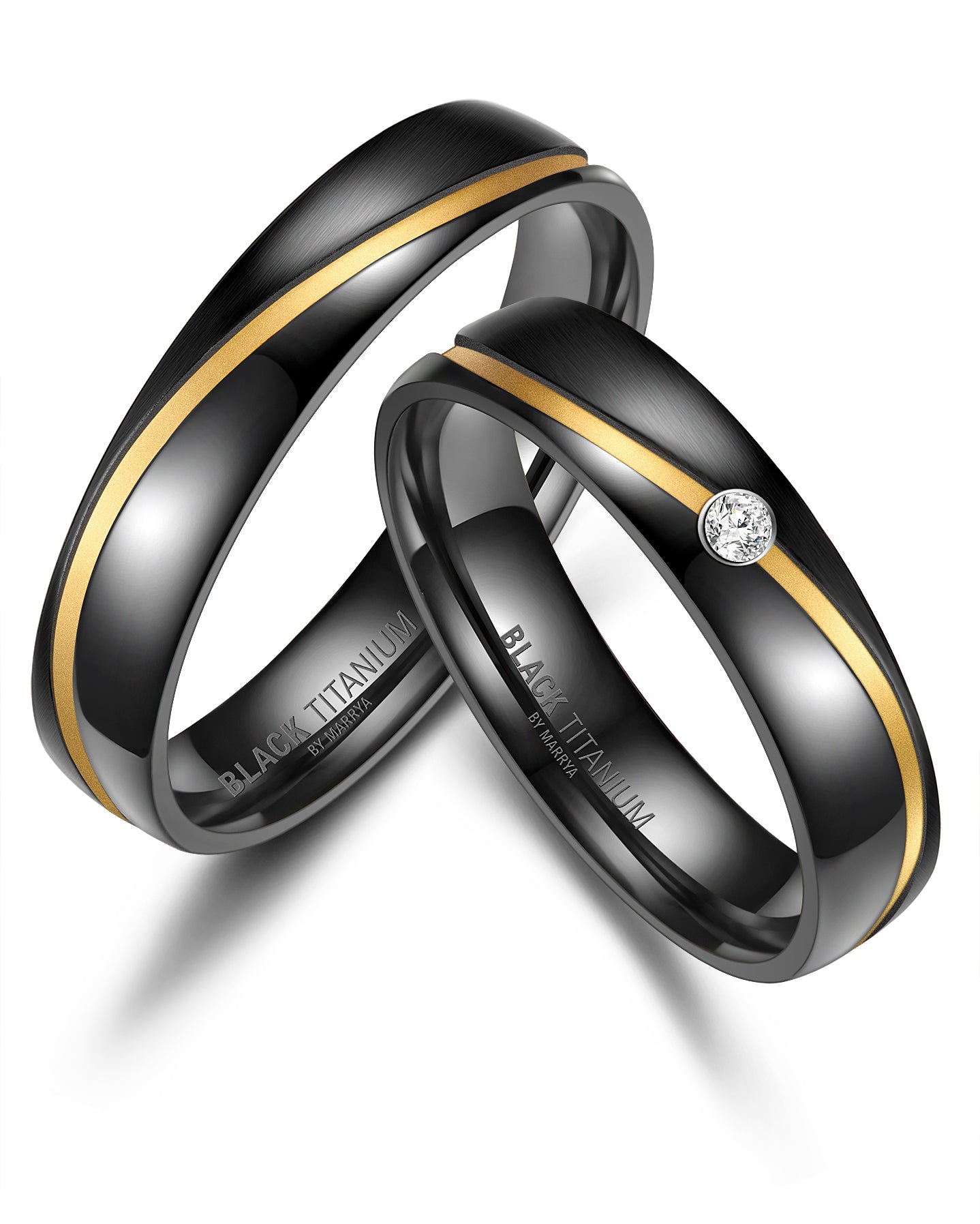 Black Titanium - Zirkonium Trauring Ehering Partnerring