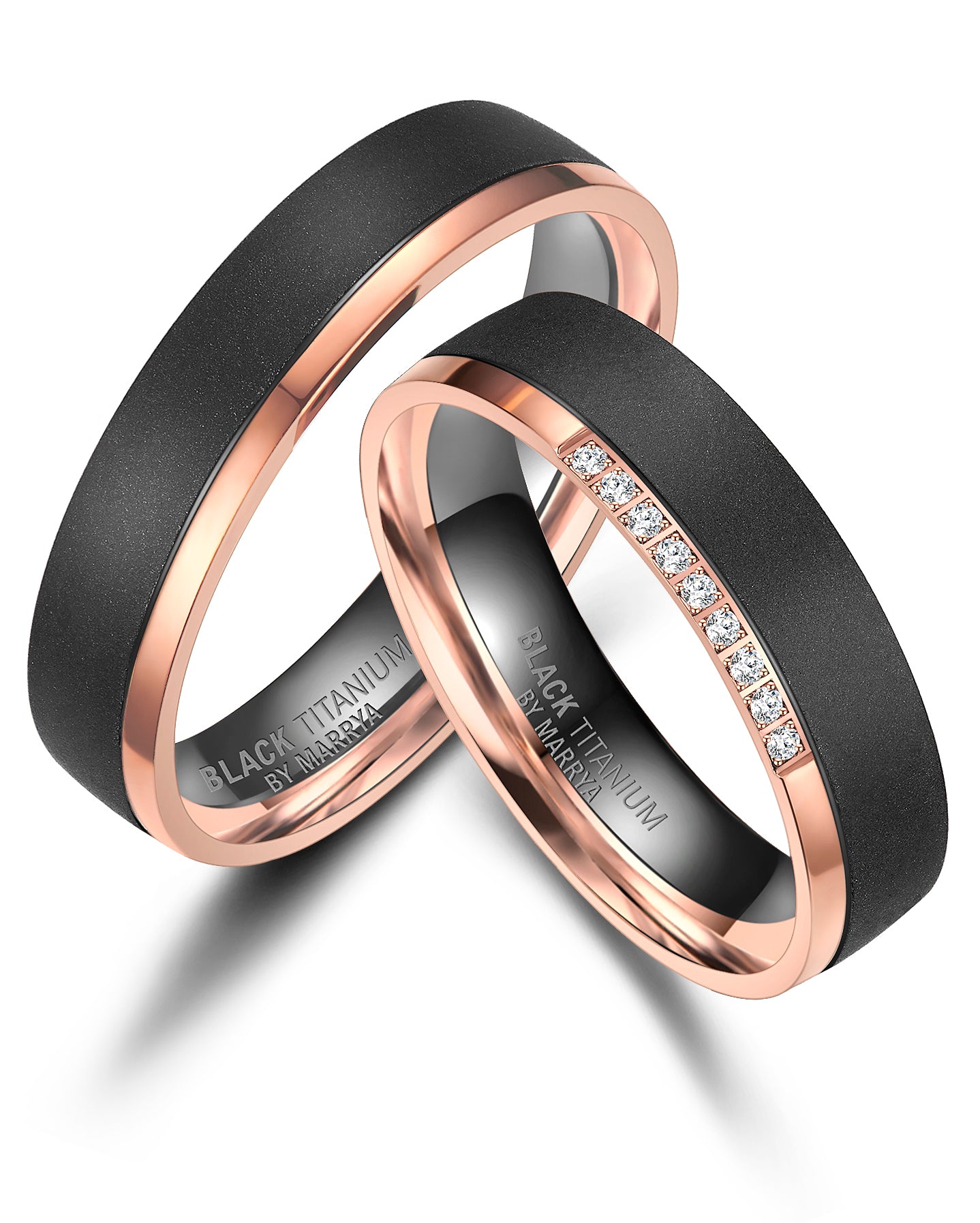 Black Titanium - Zirkonium Trauring Ehering Partnerring