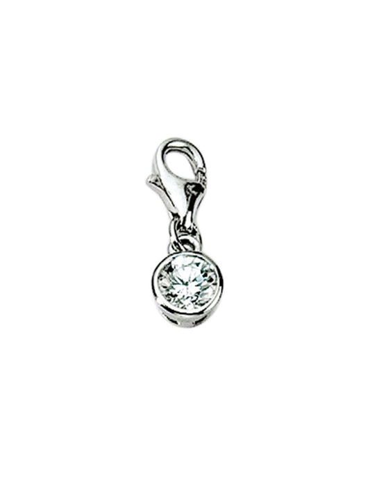 Adelia´s 925 Silber Charms Anhänger Zarge mit Zirkonia