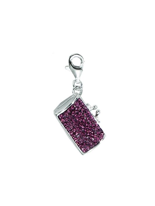 Adelia´s 925 Silber Charms Anhänger Tasche mit Glasstein