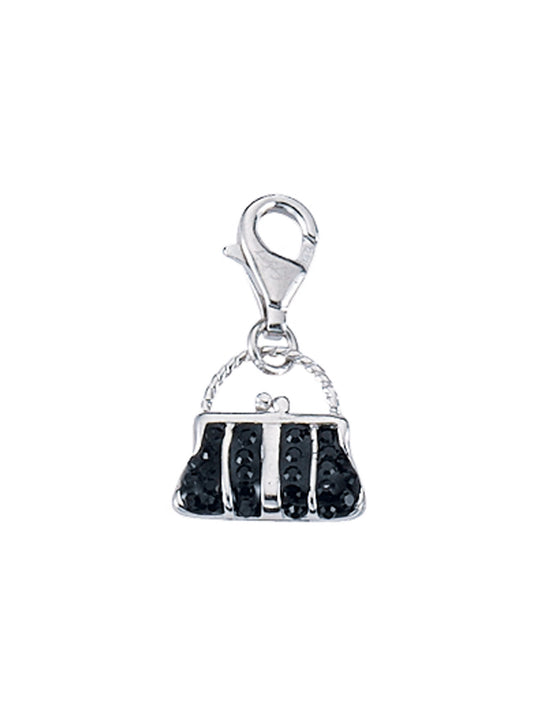 Adelia´s 925 Silber Charms Anhänger Tasche mit Glasstein