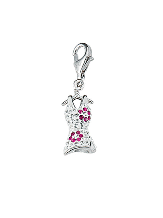 Adelia´s 925 Silber Charms Anhänger Kleid mit Glasstein