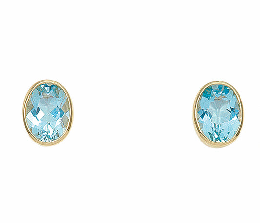 Adelia´s 585 Gold Ohrringe   Ohrstecker mit Aquamarin