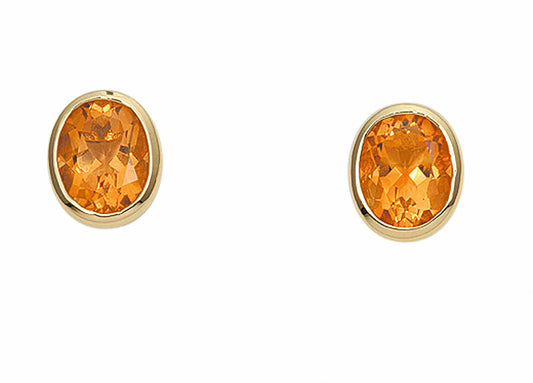 Adelia´s 585 Gold Ohrringe   Ohrstecker mit Citrin
