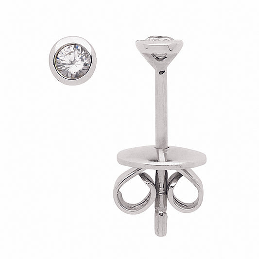 Adelia´s 585 Weißgold Ohrringe   Ohrstecker mit Diamant   Brillant Ø 3,1 mm