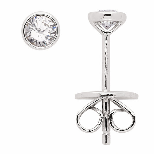 Adelia´s 585 Weißgold Ohrringe   Ohrstecker mit Diamant   Brillant Ø 3,7 mm