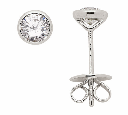 Adelia´s 585 Weißgold Ohrringe   Ohrstecker mit Diamant   Brillant Ø 5 mm