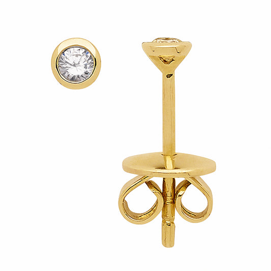 Adelia´s 585 Gold Ohrringe   Ohrstecker mit Diamant   Brillant Ø 3,1 mm