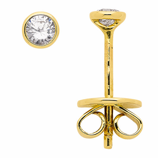 Adelia´s 585 Gold Ohrringe   Ohrstecker mit Diamant   Brillant Ø 3,4 mm