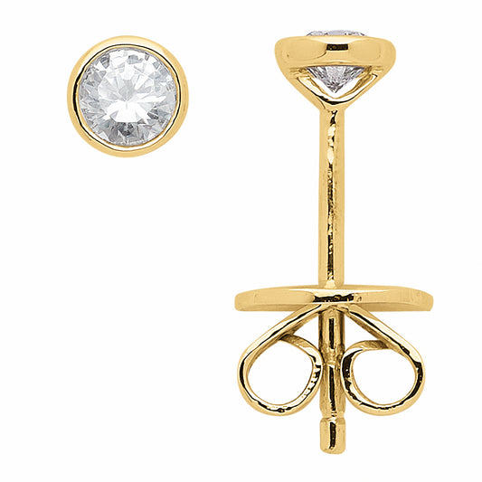 Adelia´s 585 Gold Ohrringe   Ohrstecker mit Diamant   Brillant Ø 3,8 mm