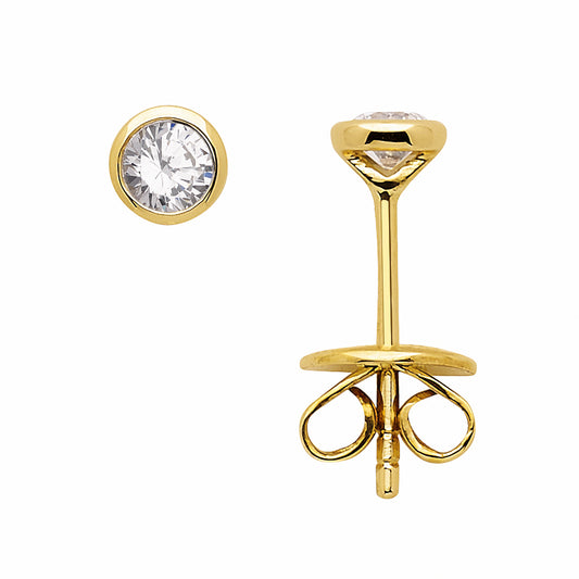 Adelia´s 585 Gold Ohrringe   Ohrstecker mit Diamant   Brillant Ø 3,9 mm