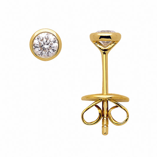 Adelia´s 585 Gold Ohrringe   Ohrstecker mit Diamant   Brillant Ø 5 mm