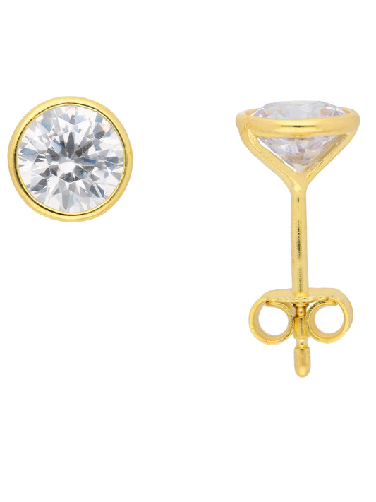 Adelia´s 333 Gold Ohrringe   Ohrstecker mit Zirkonia Ø 6 mm