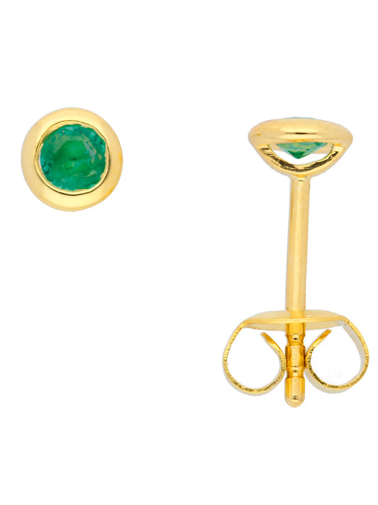 Adelia´s 585 Gold Ohrringe   Ohrstecker mit Smaragd