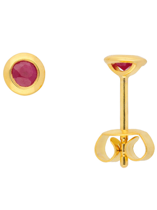 Adelia´s 585 Gold Ohrringe   Ohrstecker mit Rubin