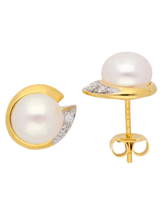 Adelia´s 333 Gold Ohrringe   Ohrstecker mit Zirkonia Ø 7,8 mm