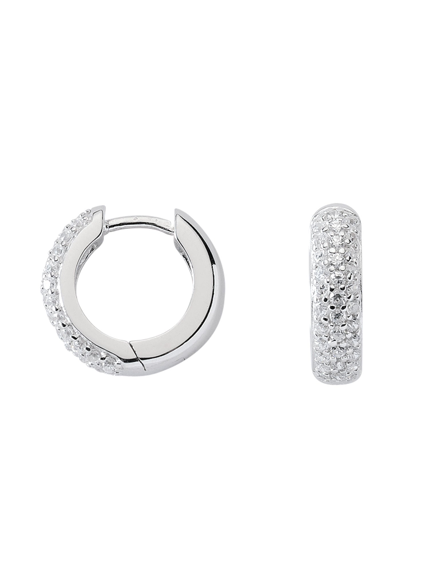 Adelia´s 925 Silber Ohrringe   Creolen mit Zirkonia Ø 14,2 mm