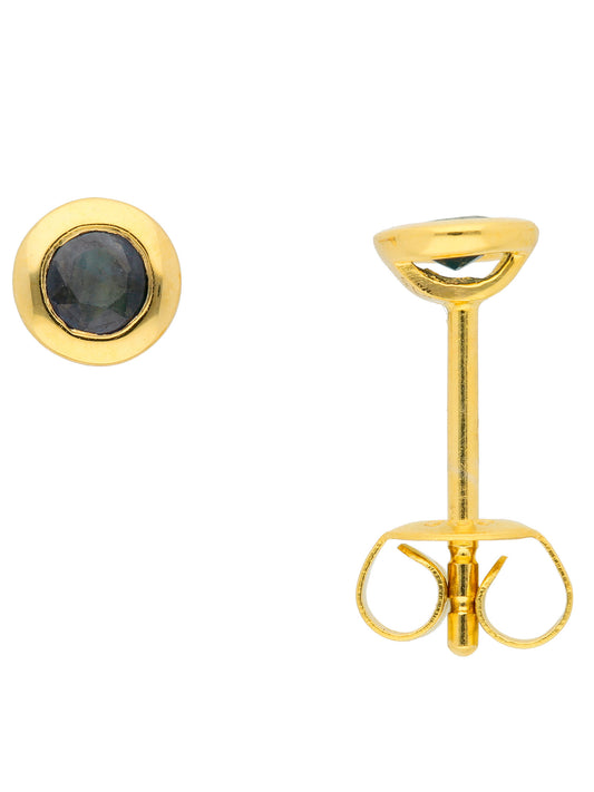 Adelia´s 585 Gold Ohrringe   Ohrstecker mit Safir