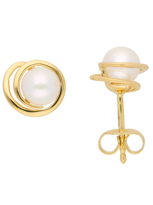 Adelia´s 333 Gold Ohrringe   Ohrstecker mit Süßwasser Zuchtperle