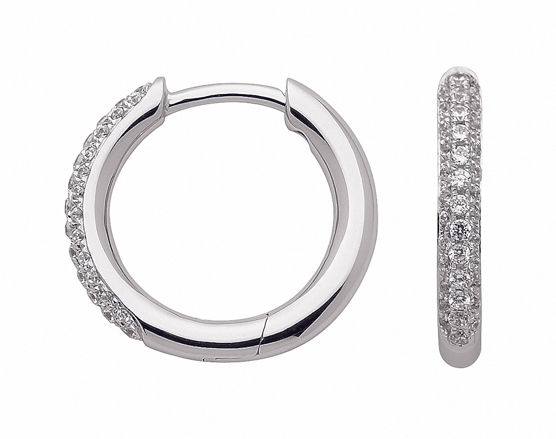 Adelia´s 333 Weißgold Ohrringe   Creolen mit Zirkonia Ø 15,1 mm