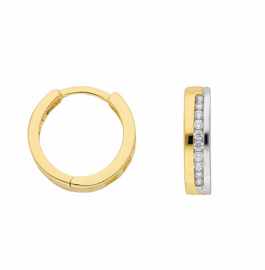 Adelia´s 585 Gold Ohrringe   Creolen mit Zirkonia