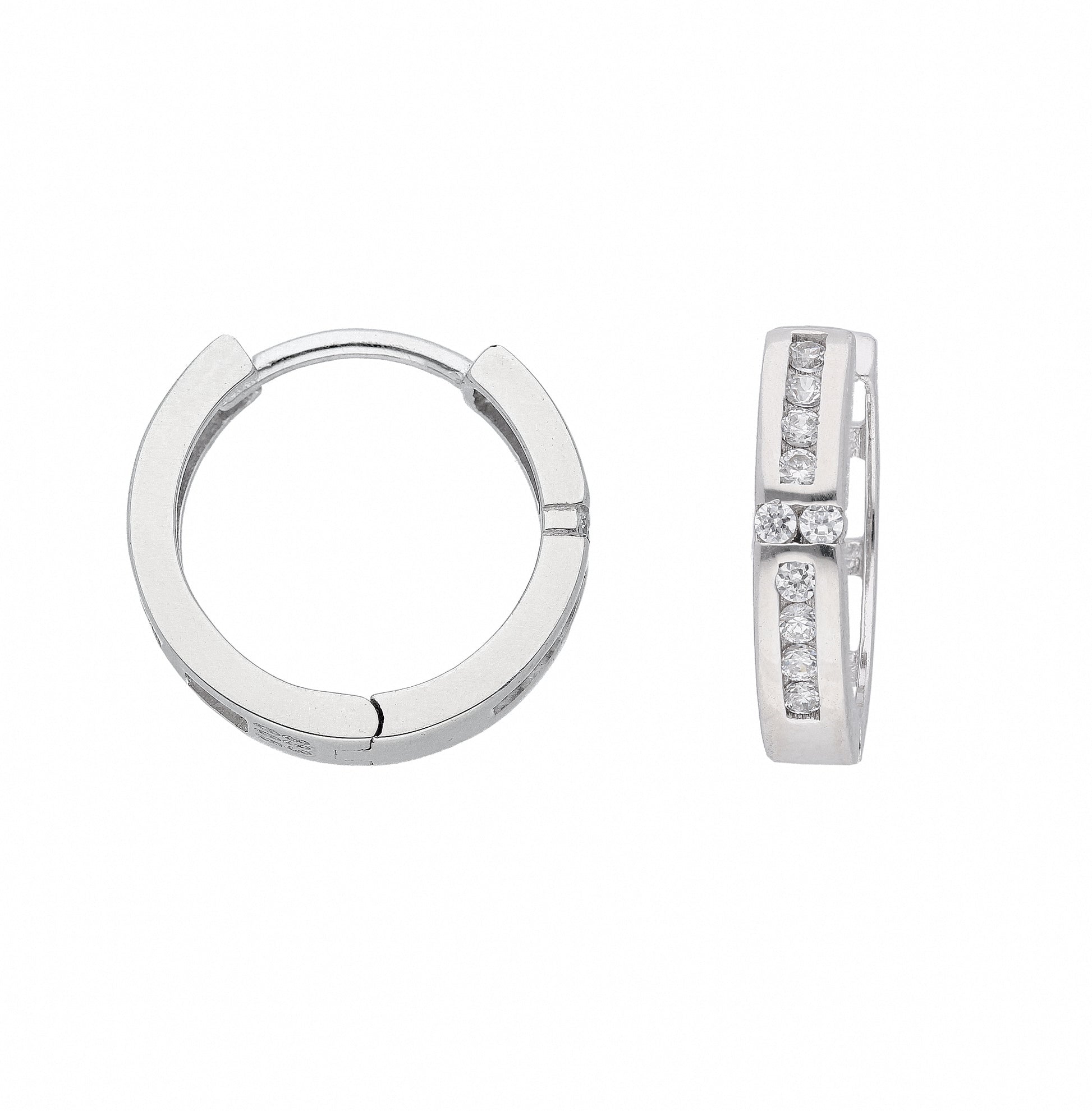 Adelia´s 333 Weißgold Ohrringe   Creolen mit Zirkonia