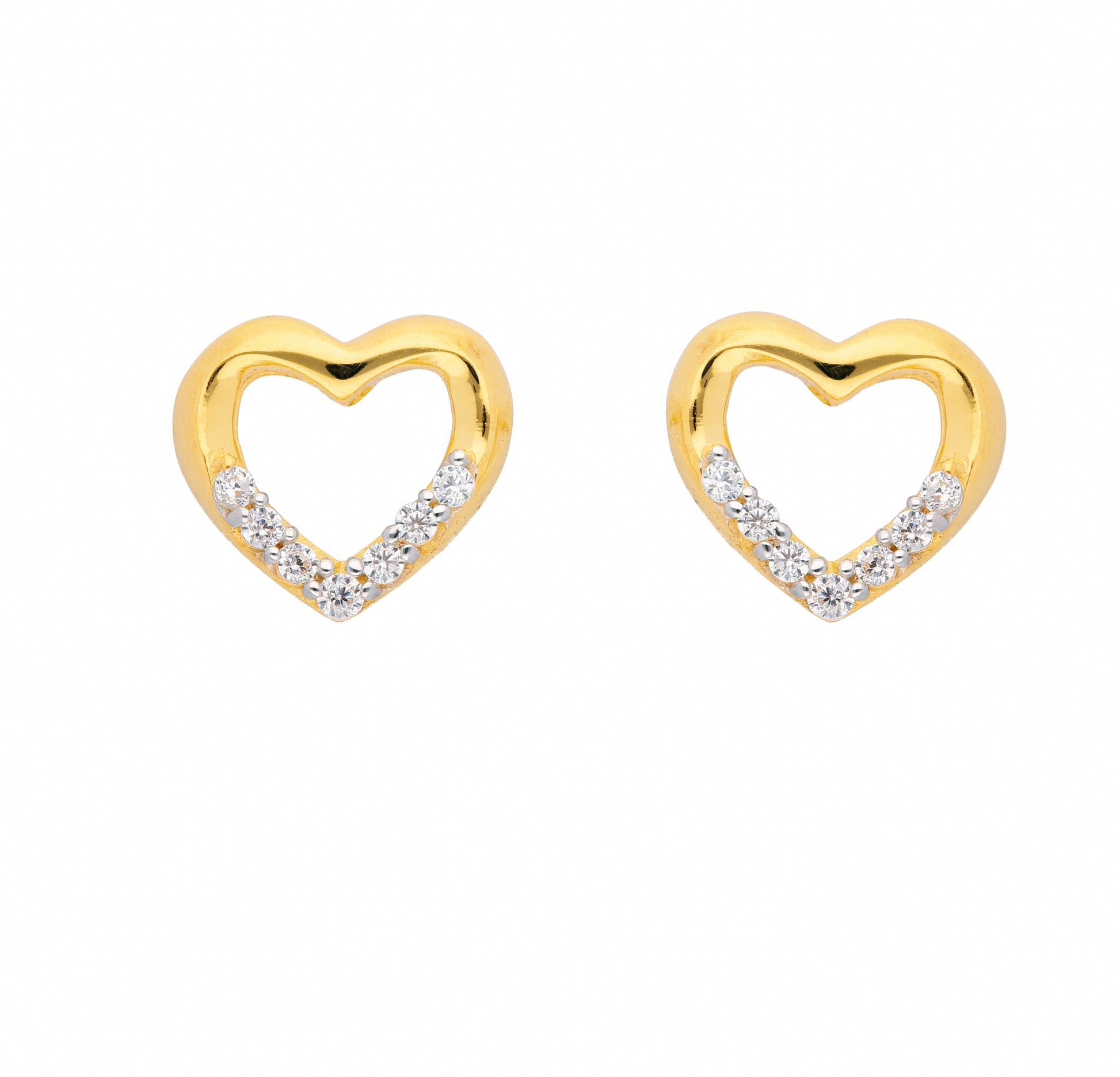 Adelia´s 585 Gold Ohrringe   Ohrstecker Herz mit Zirkonia