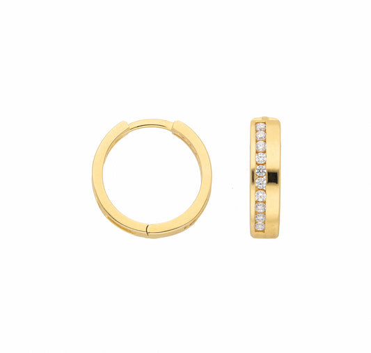 Adelia´s 333 Gold Ohrringe   Creolen mit Zirkonia