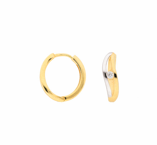 Adelia´s 333 Gold Ohrringe   Creolen mit Zirkonia