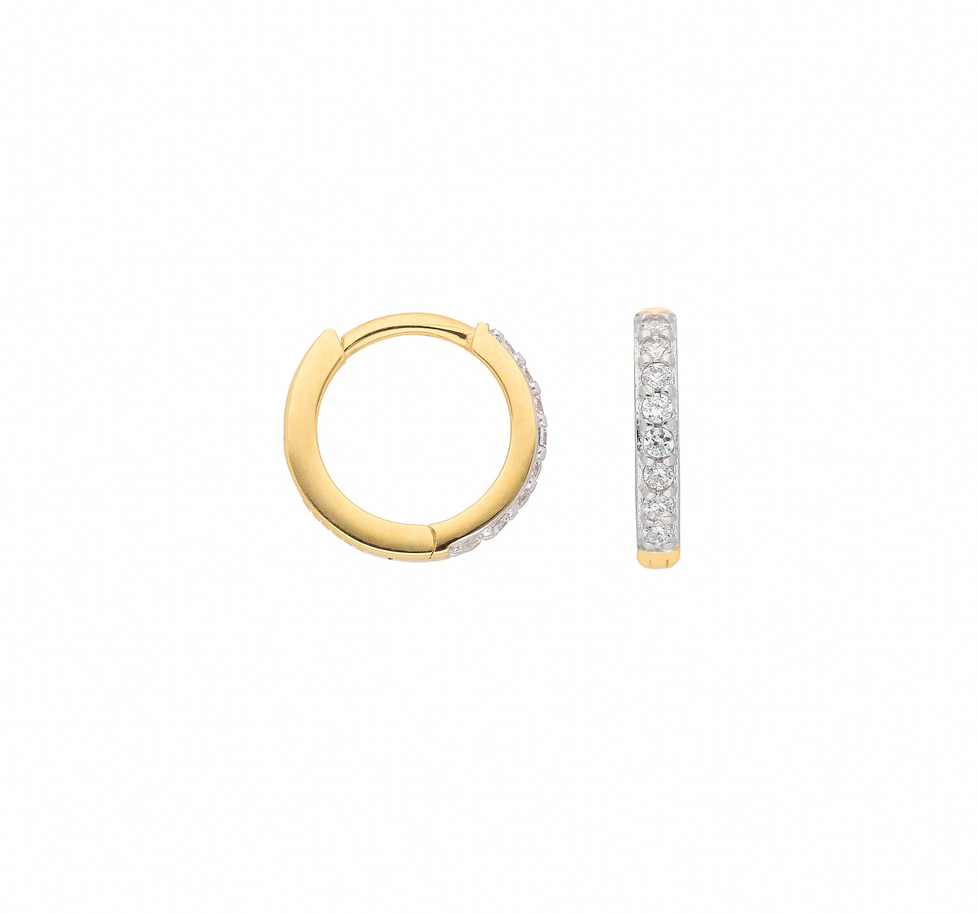 Adelia´s 585 Gold Ohrringe   Creolen mit Zirkonia Ø 11,6 mm