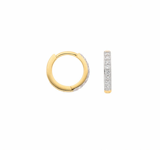 Adelia´s 585 Gold Ohrringe   Creolen mit Zirkonia Ø 11,6 mm