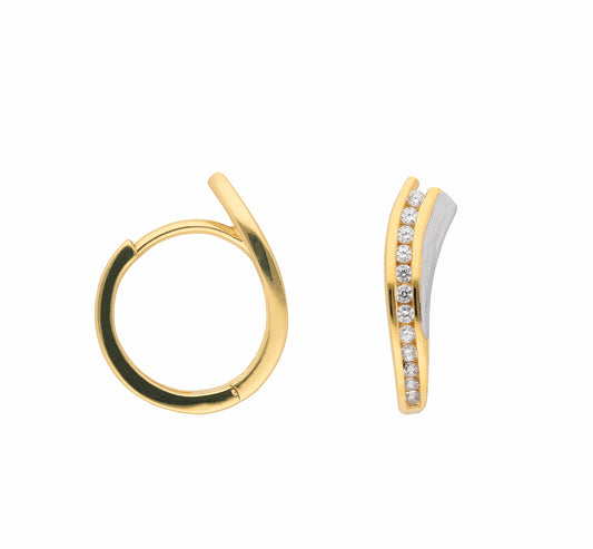 Adelia´s 585 Gold Ohrringe   Creolen mit Zirkonia