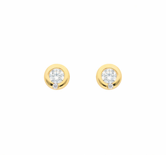 Adelia´s 585 Gold Ohrringe   Ohrstecker mit Zirkonia Ø 6,9 mm