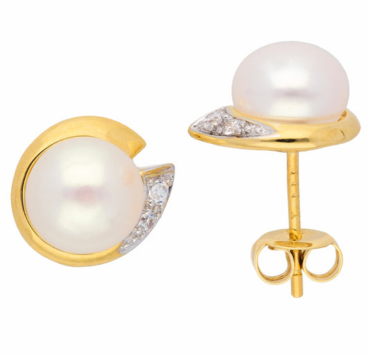 Adelia´s 585 Gold Ohrringe   Ohrstecker mit Zirkonia